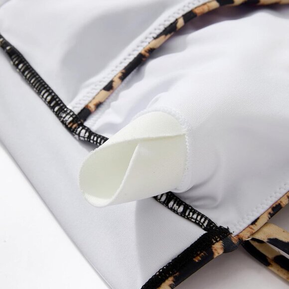 Women Sexy Wrap Push Up One Piece Swimsuit in Leopard, Large - Picture 6 of 6